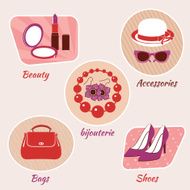 Woman beauty emblems