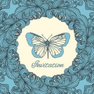 Abstract decoration vintage background and butterfly N3