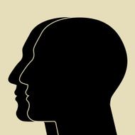 Two heads sIlhouette