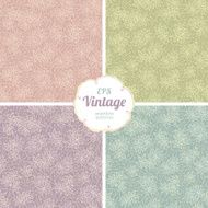 Seamless pattern with decorative flowers and lace texture Set