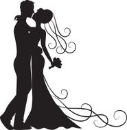 kissing groom and bride
