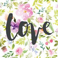 Watercolor greeting card flowers N205