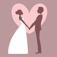 Wedding invitation Silhouette of bride and groom N3