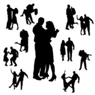 Vector silhouette of dance N34