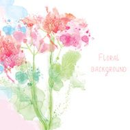 Spring floral background - watercolor