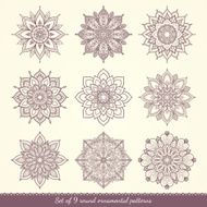 Set of nine ethnic mandalas N2