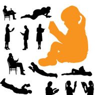 Vector silhouette of a people N94