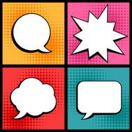 Set of speech bubbles in pop art style N3