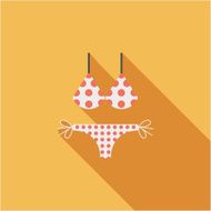 Swimming suit flat icon with long shadow N61