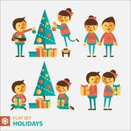 Set of vector illustration in Christmas style