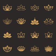 Vector lotus labels for Wellness industry N5