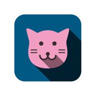 cat face flat icon design Animal icons series