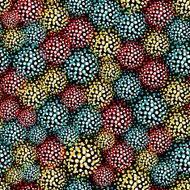 Seamless pattern with furry balls