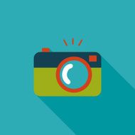 camera flat icon with long shadow N66