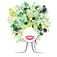 Face woman floral hairstyle for yor design