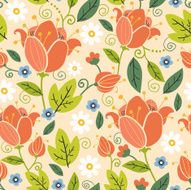 Colorful spring floral seamless pattern