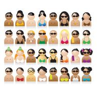 Set of peoples icons summer vacations