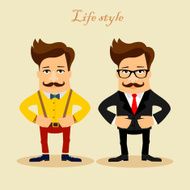 Hipster cartoon characters
