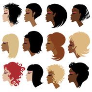 Vector set of trendy hair styling for woman N2