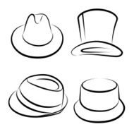Vector drawing hats