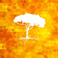 Tree silhouette vector summer