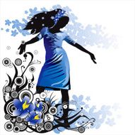 romantic girl on a flower background N5