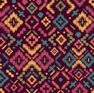 Autumn Tribal Print Textured Seamless Pattern Background