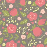 Seamless Floral Pattern with Roses N17