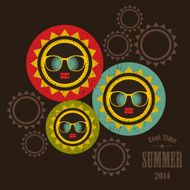 Summer cover bright sun and black woman face