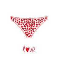 White womenÂs underwear panties with hearts Love card