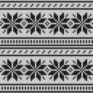 Scandinavian knitted sweater geometric seamless pattern in black and white