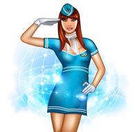Flight attendants pin up