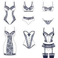 Fashion female lingerie with vintage lace ornament N6