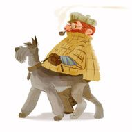 Schnauzer and his owner