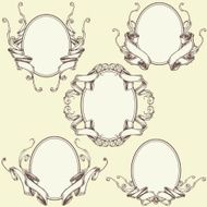 Ribbon frame and border ornaments