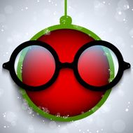 Merry Christmas Red Ball with Glasses N3