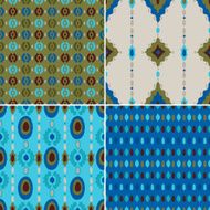 Set of Ikat Seamless Patterns