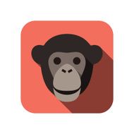 animal gorilla face flat icon N2