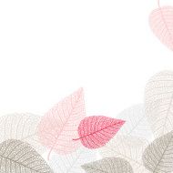 Vector background with skeletons of leaves