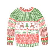 Watercolor cozy sweater with Ñhristmas deer