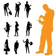 Vector silhouette of a people N95