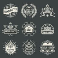 Retro design insignias logotypes set 12 Vector vintage elements