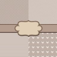 vector set four simple textures and vintage ribbon N2