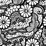Lace seamless pattern with flowers N225