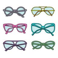vector sunglasses icons set