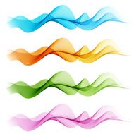 Set of vector color curve lines design element N8