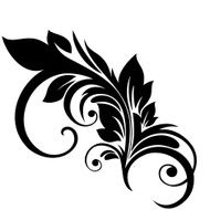 Black and white abstract flower leaves - Illustration