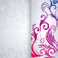 Abstract vector background with floral item N4