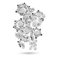 Flower pattern engraving scroll motif for card N2