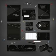 Stationery template design set with Transparent clear glass framework N5